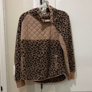 Abercrombie & Fitch Brown Leopard Print Sweater